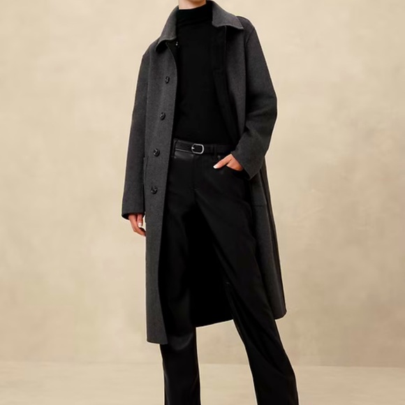 Banana Republic Factory Black MID-RISE BOOTCUT VEGAN LEATHER PANT Size 10 P - Picture 4 of 4